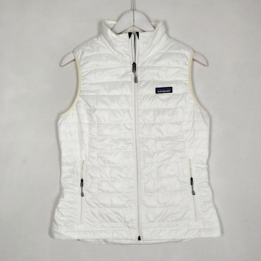 Patagonia Nano Puff Vest Womens Small White Primaloft Insulated Puffer 84247